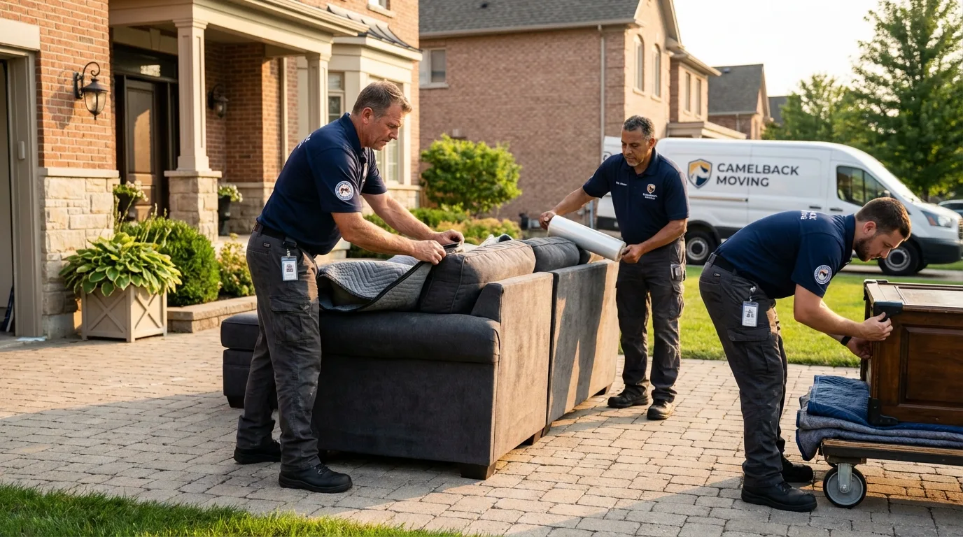Large estate moving crew wrapping furniture in Buckeystown, MD